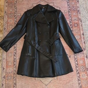 Black Leather Trench Coat